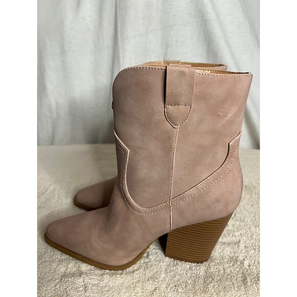 Qupid Slay 76X Women's Pink Western Ankle Boots Size 10 - Picture 10 of 15